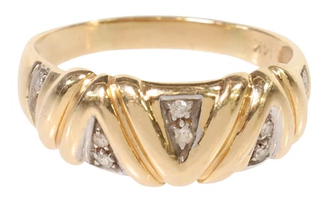 ESTATE 14KT BICOLOR GOLD & DIAMOND RING