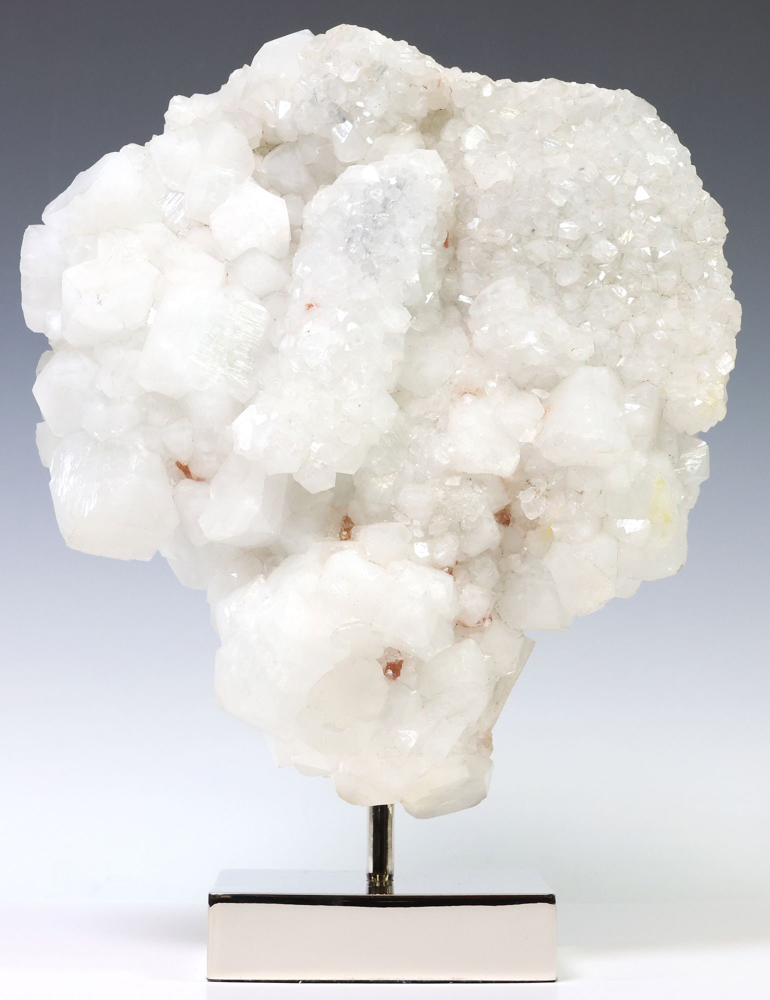 GEOLOGICAL APOPHYLLITE CLUSTER ON NICKEL BASE (1 of 3)