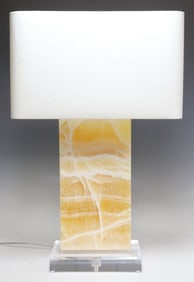 GEOLOGICAL HONEYCOMB CALCITE SPECIMEN 1-LIGHT TABLE LAMP
