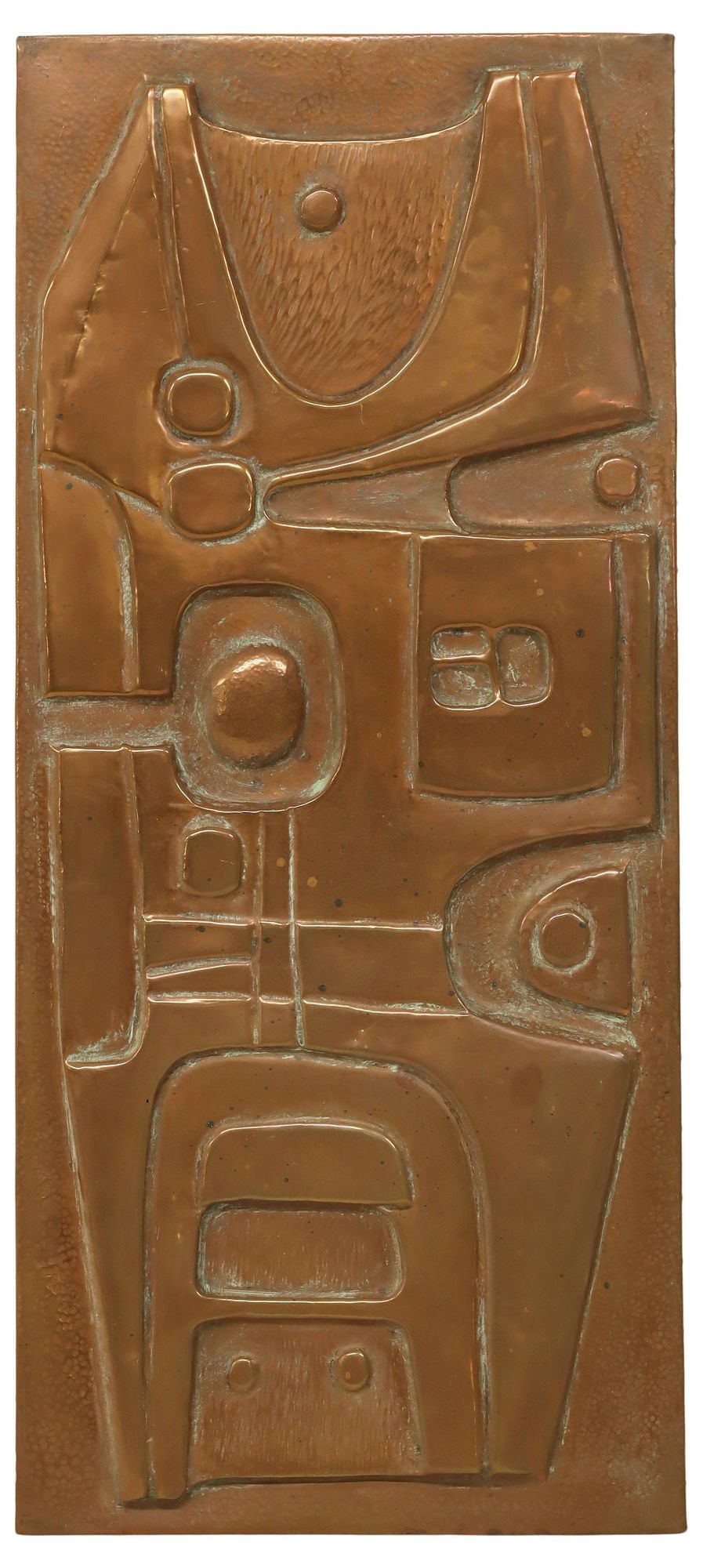 NERONE & PATUZZI (ATTRIB) MID-CENTURY COPPER-CLAD BAS-RELIEF PANEL (1 of 4)
