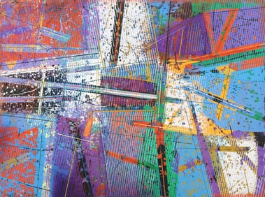 PAUL E. MAXWELL (AMERICAN, 1925-2015) ABSTRACT PAINTING, "EVENT"