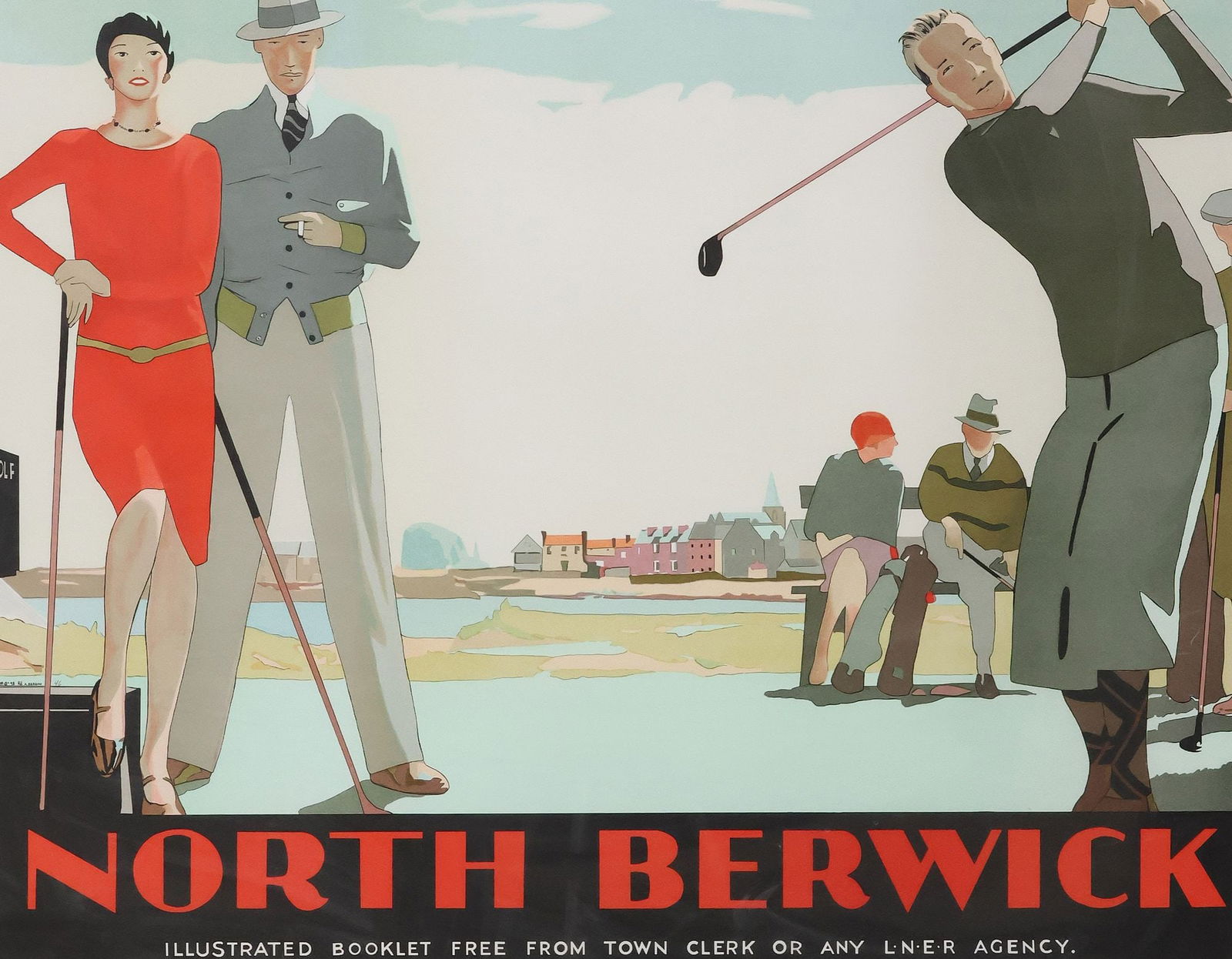 BRITISH RAILWAY POSTER NORTH BERWICK SCOTLAND GOLFERS (1 of 4)