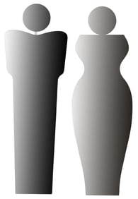 (2) CONTEMPORARY DEKNUDT DECORA FIGURAL MIRRORS