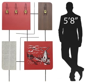 ITALIAN MID-CENTURY MODERN VINYL-UPHOLSTERED STEEL HALL TREE