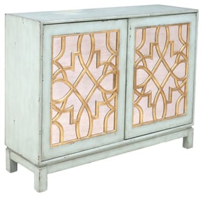 CONTEMPORARY PAINT-DECORATED &  MIRRORED 'MARIE' CABINET