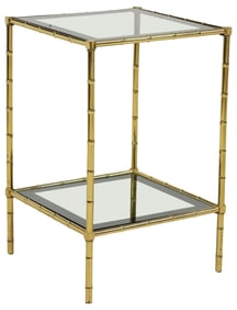 MAISON BAGUES STYLE GILT-BRASS FAUX BAMBOO SIDE TABLE
