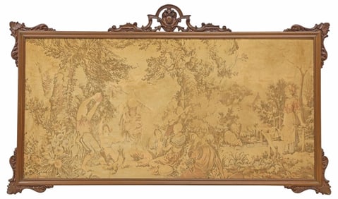 FRAMED FRENCH JACQUARD FIGURAL TAPESTRY