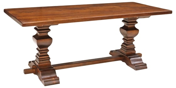 FRENCH MONASTERY OR REFECTORY TRESTLE TABLE, 79"L