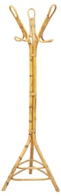 ITALIAN MID-CENTURY MODERN BAMBOO & RATTAN HALL STAND
