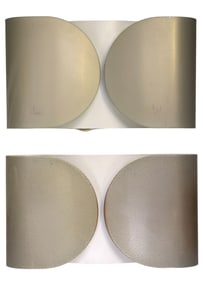 (2) AFRA & TOBIA SCARPA FOR FLOS 'FOGLIO' STEEL 2-LIGHT WALL SCONCES