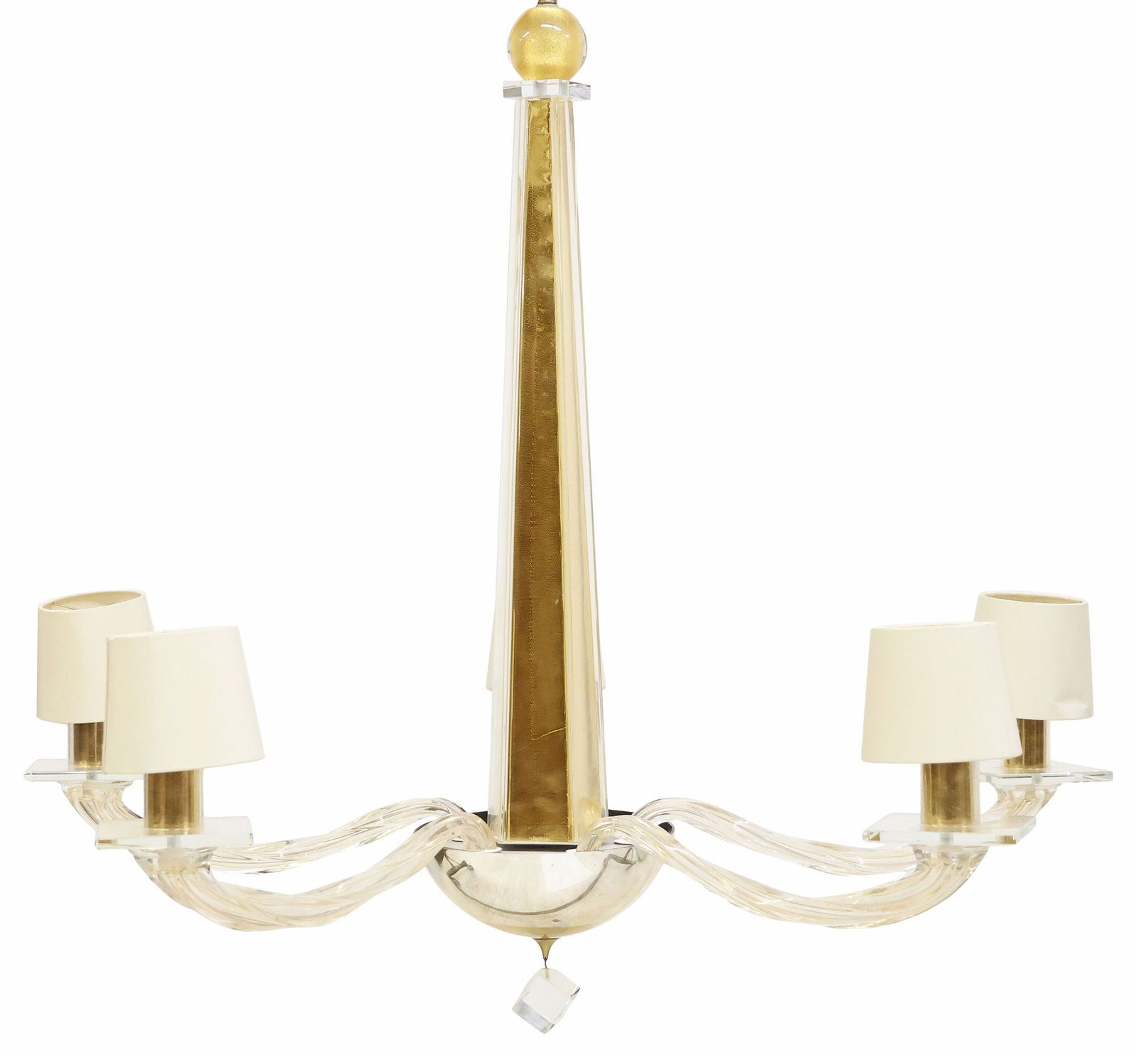 CONTEMPORARY DONGHIA 'STELLARE' VENETIAN GLASS 5-LIGHT CHANDELIER (1 of 8)