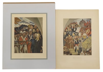 (2) MoMA PORTFOLIO COLOR PRINTS AFTER FRESCOES OF DIEGO RIVERA