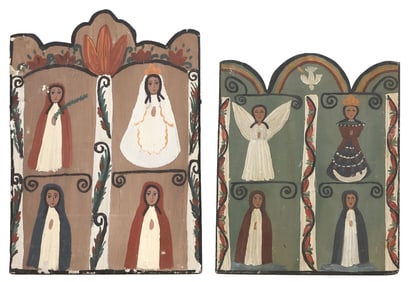 (2) CARMEN ROMERO VELARDE (B.1927) WOOD RETABLOS