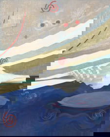 PABLO CHRISTIAN TABOADA (D.2015) ABSTRACT SHELL PAINTING, 60" X 48"