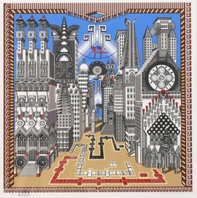 PEDRO FRIEDEBERG (MX, B.1936) SERIGRAPH, 'MALABARISTAS PARAPSICOLOGICOS'