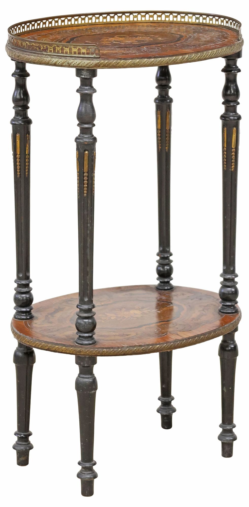 FRENCH NAPOLEON III MARQUETRY TWO-TIER SIDE TABLE (1 of 5)