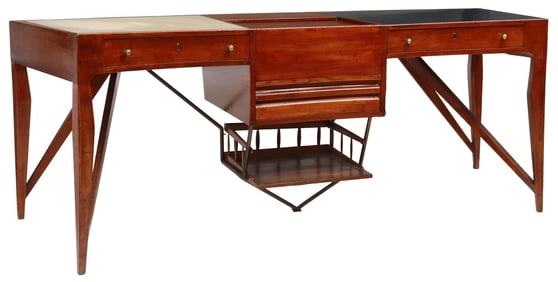 GIO PONTI (ATTRIB.) ITALIAN MID-CENTURY MODERN PARTNER'S DESK