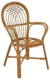 ITALIAN MODERN BAMBOO & RATTAN CUSHIONED ARMCHAIR