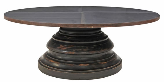LARGE INDUSTRIAL STYLE 84" ROUND PEDESTAL TABLE