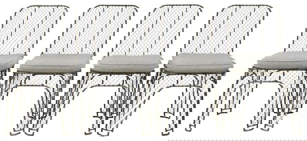 (4) MODERN INDUSTRIAL STYLE IRON MESH DINING CHAIRS
