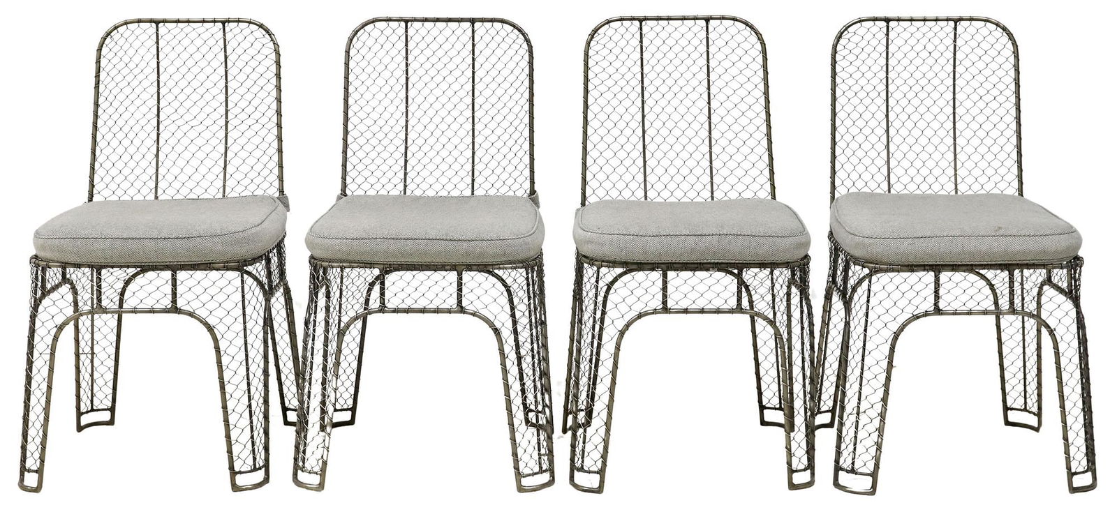 (4) MODERN INDUSTRIAL STYLE IRON MESH DINING CHAIRS (1 of 4)