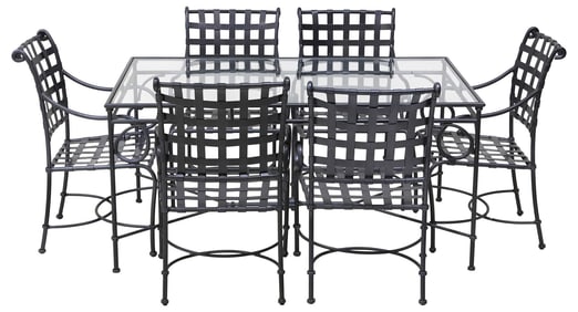 (7) BROWN JORDAN 'FLORENTINE' OUTDOOR PATIO DINING SUITE