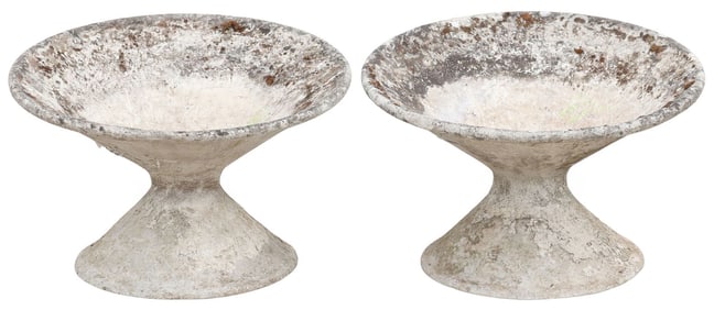 (2) MANNER OF WILLY GUHL MODERNIST OFF-KILTER PLANTERS
