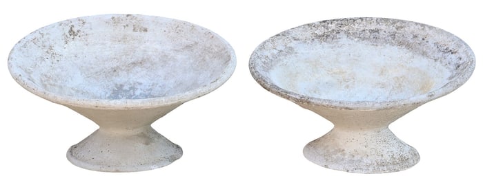 (2) MANNER OF WILLY GUHL OFF-KILTER MODERNIST PLANTERS