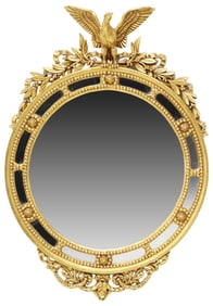 REGENCY STYLE GILTWOOD MIRROR WITH EAGLE CREST