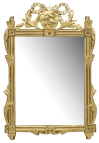 FRENCH LOUIS XVI STYLE FLUTED GILTWOOD WALL MIRROR, 45.5" X 31"