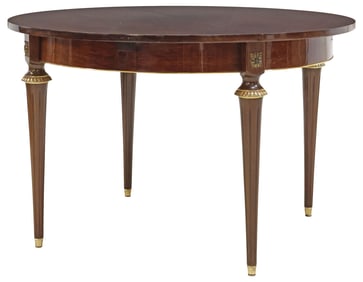 FRENCH LOUIS XVI STYLE MAHOGANY EXTENDING DINING TABLE