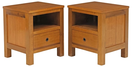 (2) MODERN 1-DRAWER BEDSIDE TABLES / NIGHTSTANDS