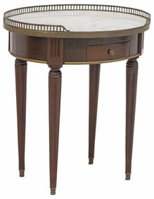 FRENCH LOUIS XVI BOUILLOTTE-STYLE MARBLE-TOP LOW SIDE TABLE