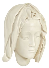 LIFE-SIZE COLD CAST MARBLE HEAD OF THE VIRGIN MARY