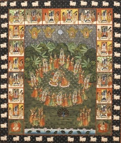 RASLILA PICHHWAI HINDU DEVOTIONAL PAINTING, INDIA