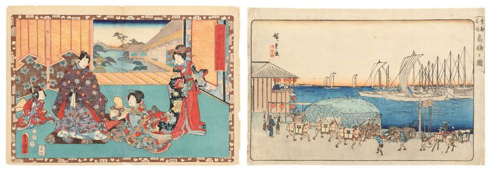 (2) UTAGAWA HIROSHIGE & KUNISADA WOODBLOCK PRINTS