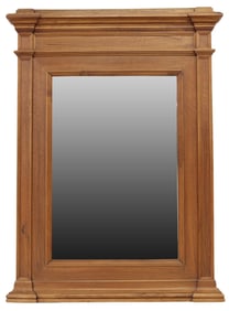LARGE ITALIAN WALNUT BEVELED MIRROR, 51.25" X 44"