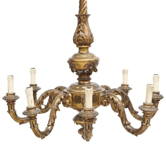 LOUIS XVI STYLE GILT PAINTED 8-LT CHANDELIER