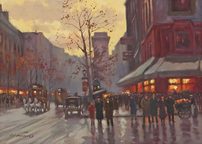 L. FRANCIS (20TH C.) IMPRESSIONIST STREET PAINTING, 'PLACE VENDROME'