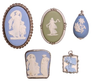 (5) WEDGWOOD JASPERWARE CAMEO JEWELRY