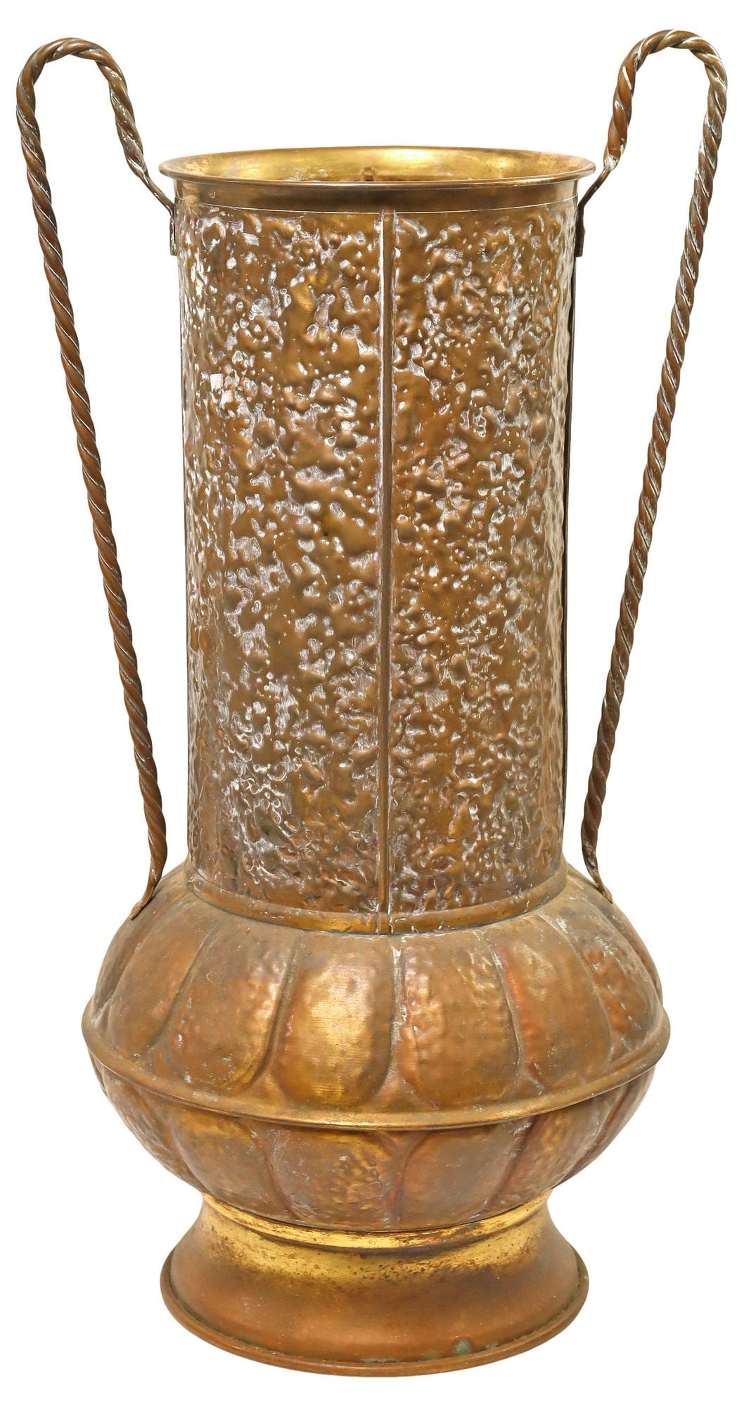 ITALIAN TEXTURED BRASS UMBRELLA / STICK STAND (1 of 4)