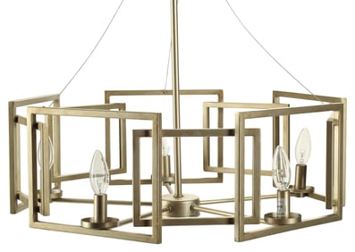 GOLDEN LIGHTING 'MARCO' METAL 5-LIGHT CHANDELIER