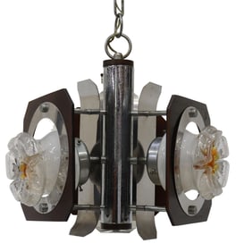 MAZZEGA (ATTRIB.) ITALIAN MID-CENTURY GLASS 3-LIGHT CEILING LIGHT