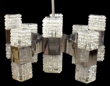 GAETANO SCIOLARI ITALIAN MID-CENTURY MODERN CHANDELIER