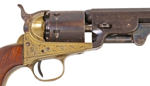 (2) ITALIAN EIG COLT 1851 NAVY BLACKPOWDER REVOLVER & BULLET MOLD