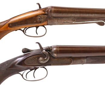(2) ANTIQUE 12 GA SXS SHOTGUNS, J.P. CLABROUGH BROS & W. RICHARDS