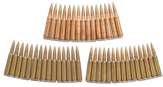 (45) AMMO, ANTIQUE WWII GERMAN 8MM ROUNDS IN CLIPS