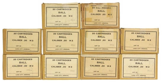 (200) AMMO, LAKE CITY 30 BALL, 30=06, ORIGINAL BOXES
