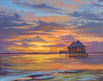 DAVID SWANTNER (20TH C.) TEXAS GULF COAST STILT HOUSE