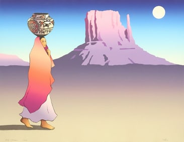 R.C. GORMAN (1931-2005) NAVAJO LITHOGRAPH 'MOONRISE'